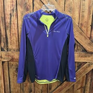 Pearl Izumi elite size large long sleeve purple and neon yellow cycling